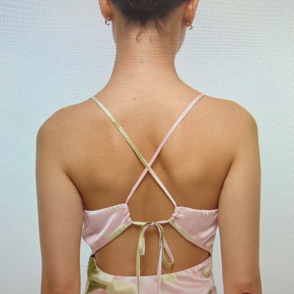 Abercombie & Fitch Julia Slip Tie-Back Maxi Dress in Light Pink NEW w/out tags - Picture 2 of 12